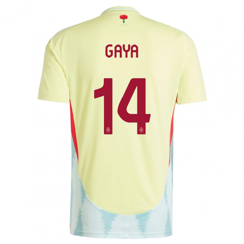 Kandiny Herren Spanien Jose Gaya #14 Gelb Auswärtstrikot Trikot 24-26 T-Shirt