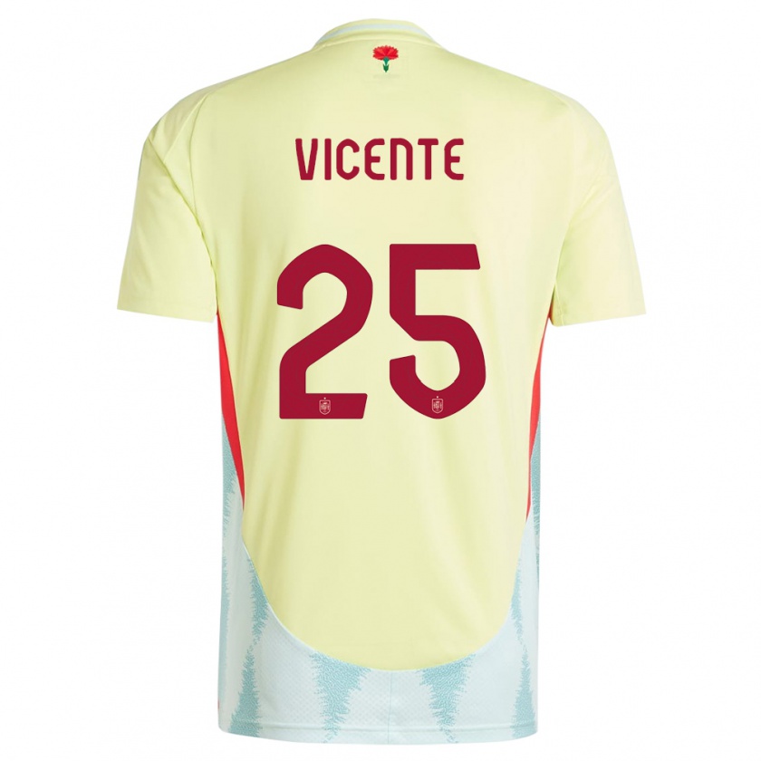 Kandiny Herren Spanien Ainhoa Vicente #25 Gelb Auswärtstrikot Trikot 24-26 T-Shirt