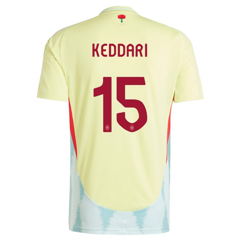 Kandiny Herren Spanien Wassim Keddari #15 Gelb Auswärtstrikot Trikot 24-26 T-Shirt