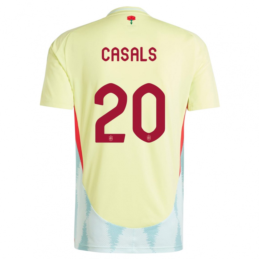 Kandiny Herren Spanien Joel Casals #20 Gelb Auswärtstrikot Trikot 24-26 T-Shirt