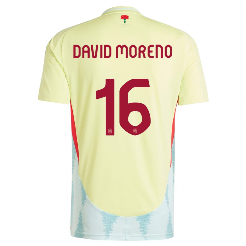 Kandiny Herren Spanien Antonio David Moreno #16 Gelb Auswärtstrikot Trikot 24-26 T-Shirt