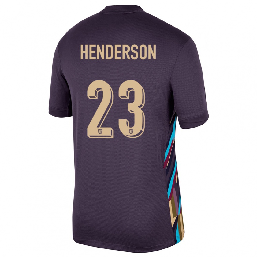 Kandiny Herren England Dean Henderson #23 Dunkle Rosine Auswärtstrikot Trikot 24-26 T-Shirt