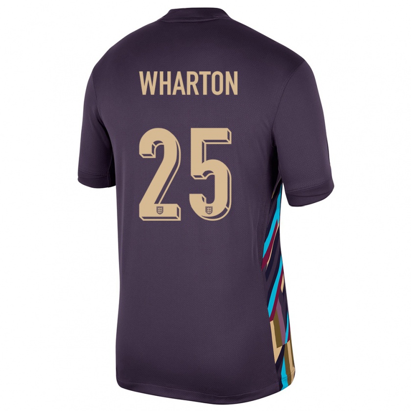 Kandiny Herren England Adam Wharton #25 Dunkle Rosine Auswärtstrikot Trikot 24-26 T-Shirt