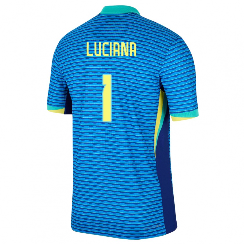 Kandiny Herren Brasilien Luciana #1 Blau Auswärtstrikot Trikot 24-26 T-Shirt