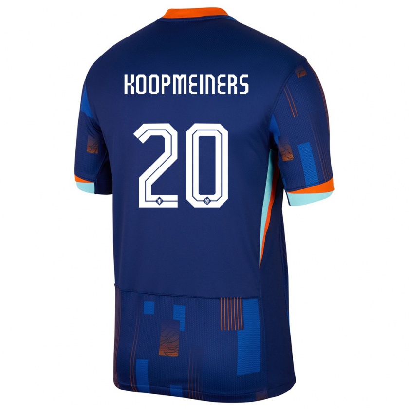 Kandiny Herren Niederlande Teun Koopmeiners #20 Blau Auswärtstrikot Trikot 24-26 T-Shirt