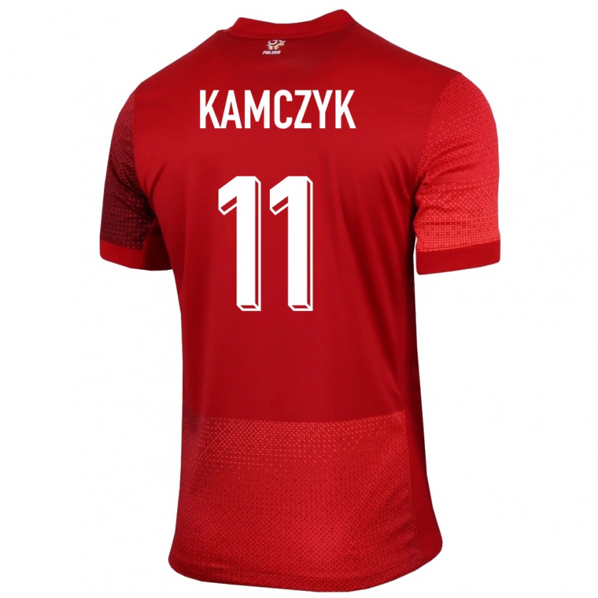 Kandiny Herren Polen Ewelina Kamczyk #11 Rot Auswärtstrikot Trikot 24-26 T-Shirt