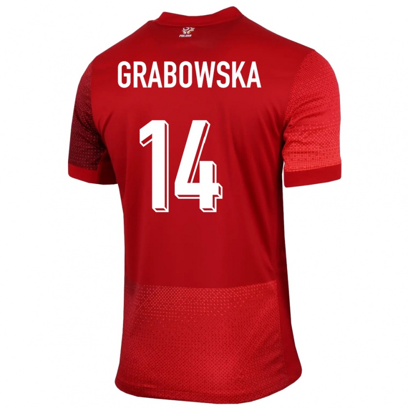 Kandiny Herren Polen Dominika Grabowska #14 Rot Auswärtstrikot Trikot 24-26 T-Shirt