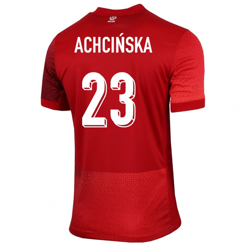 Kandiny Herren Polen Adriana Achcinska #23 Rot Auswärtstrikot Trikot 24-26 T-Shirt