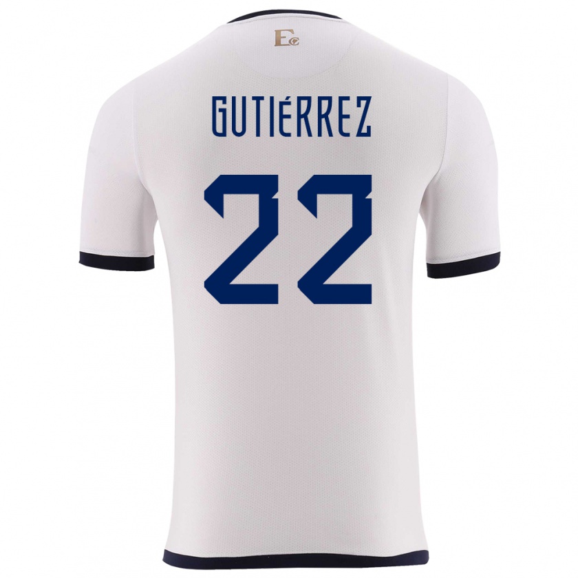 Kandiny Herren Ecuador Melanie Gutierrez #22 Weiß Auswärtstrikot Trikot 24-26 T-Shirt