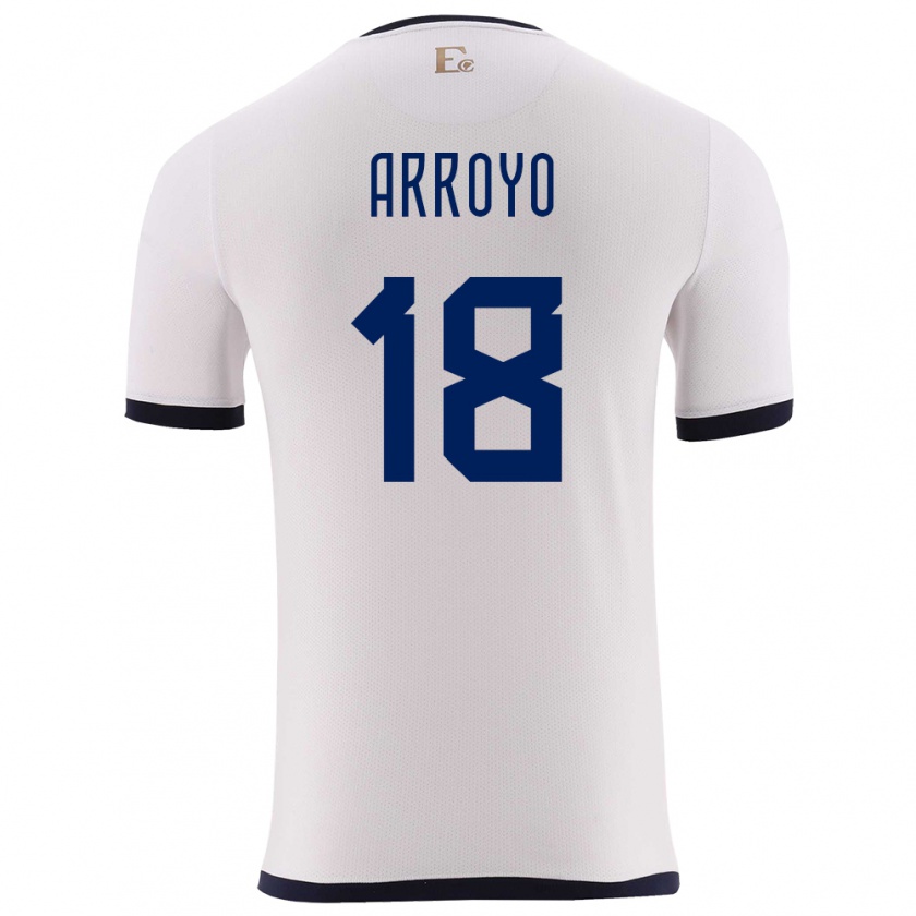 Kandiny Herren Ecuador Jean Arroyo #18 Weiß Auswärtstrikot Trikot 24-26 T-Shirt