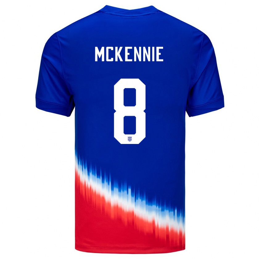 Kandiny Herren Vereinigte Staaten Weston Mckennie #8 Blau Auswärtstrikot Trikot 24-26 T-Shirt