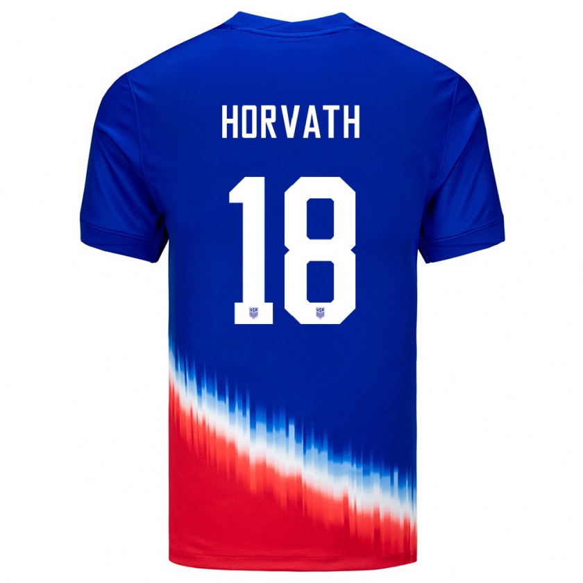 Kandiny Herren Vereinigte Staaten Ethan Horvath #18 Blau Auswärtstrikot Trikot 24-26 T-Shirt