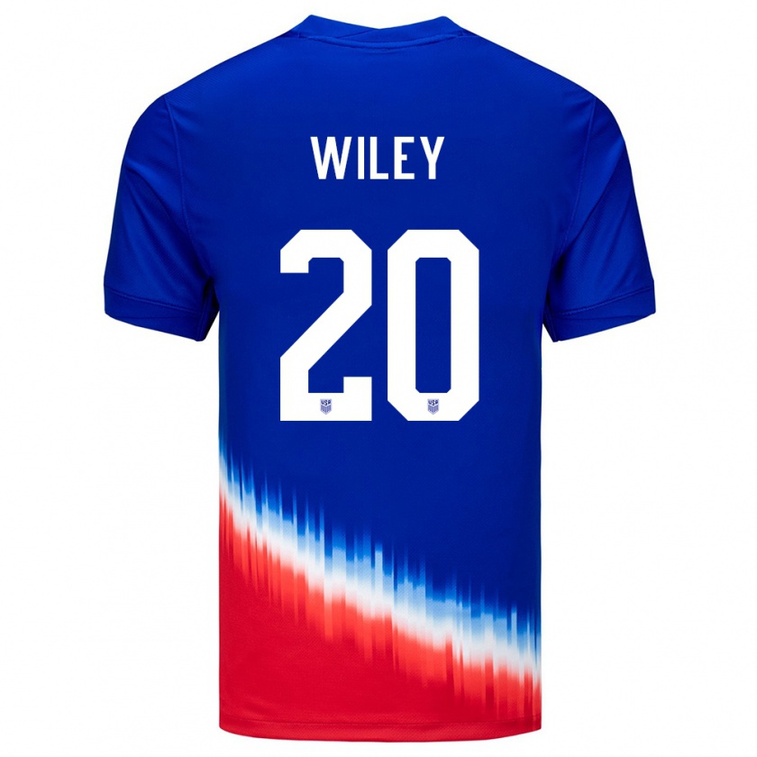 Kandiny Herren Vereinigte Staaten Caleb Wiley #20 Blau Auswärtstrikot Trikot 24-26 T-Shirt