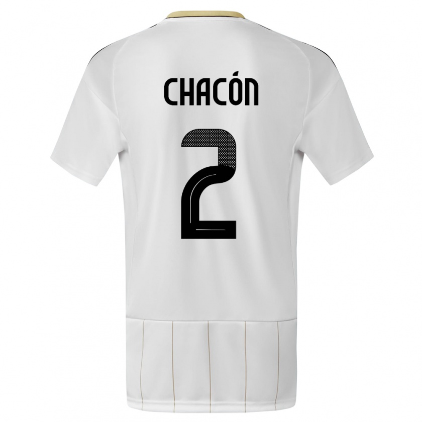 Kandiny Herren Costa Rica Daniel Chacon #2 Weiß Auswärtstrikot Trikot 24-26 T-Shirt