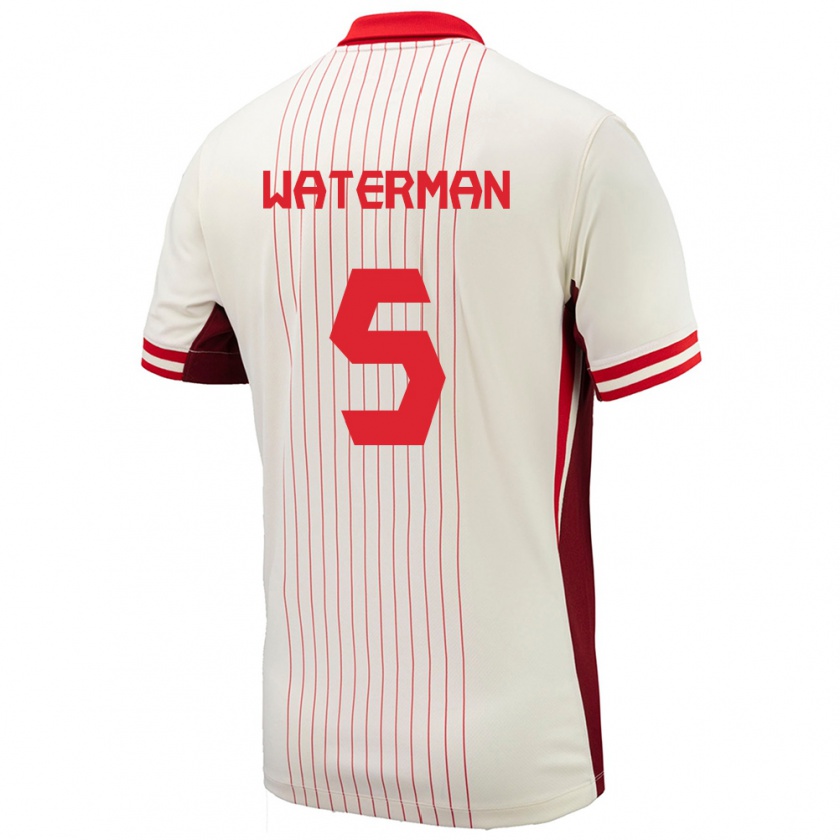 Kandiny Herren Kanada Joel Waterman #5 Weiß Auswärtstrikot Trikot 24-26 T-Shirt