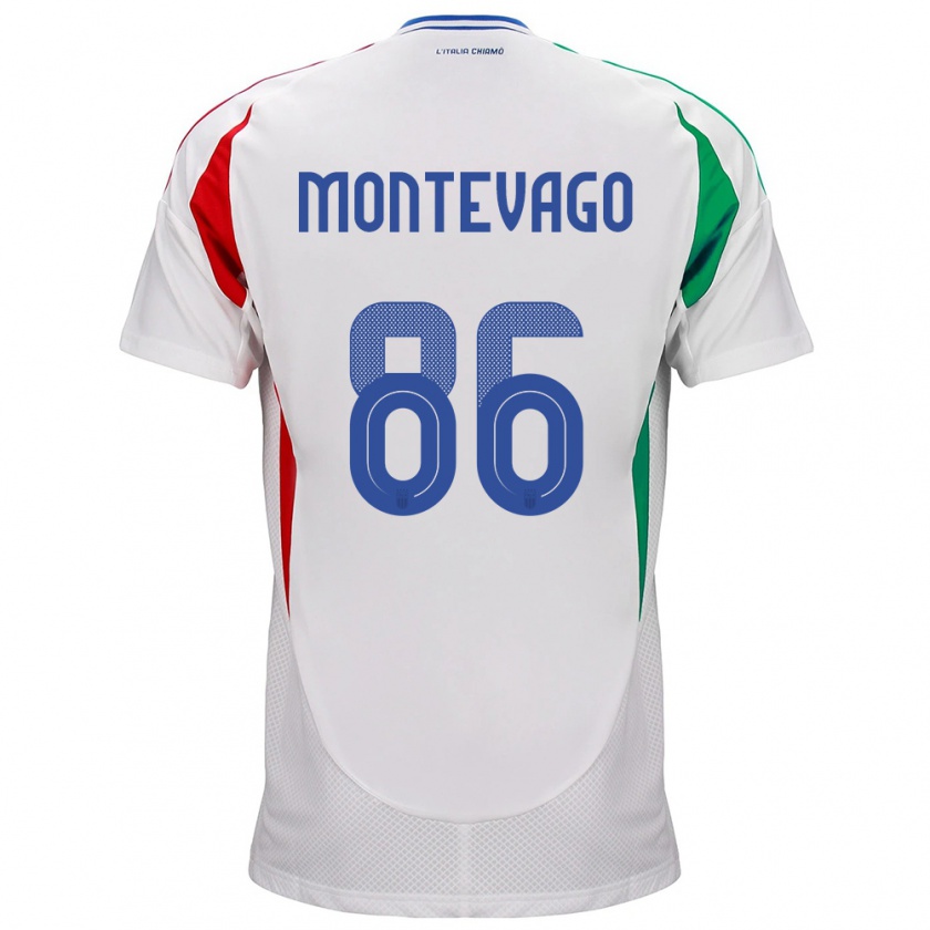 Kandiny Herren Italien Daniele Montevago #86 Weiß Auswärtstrikot Trikot 24-26 T-Shirt