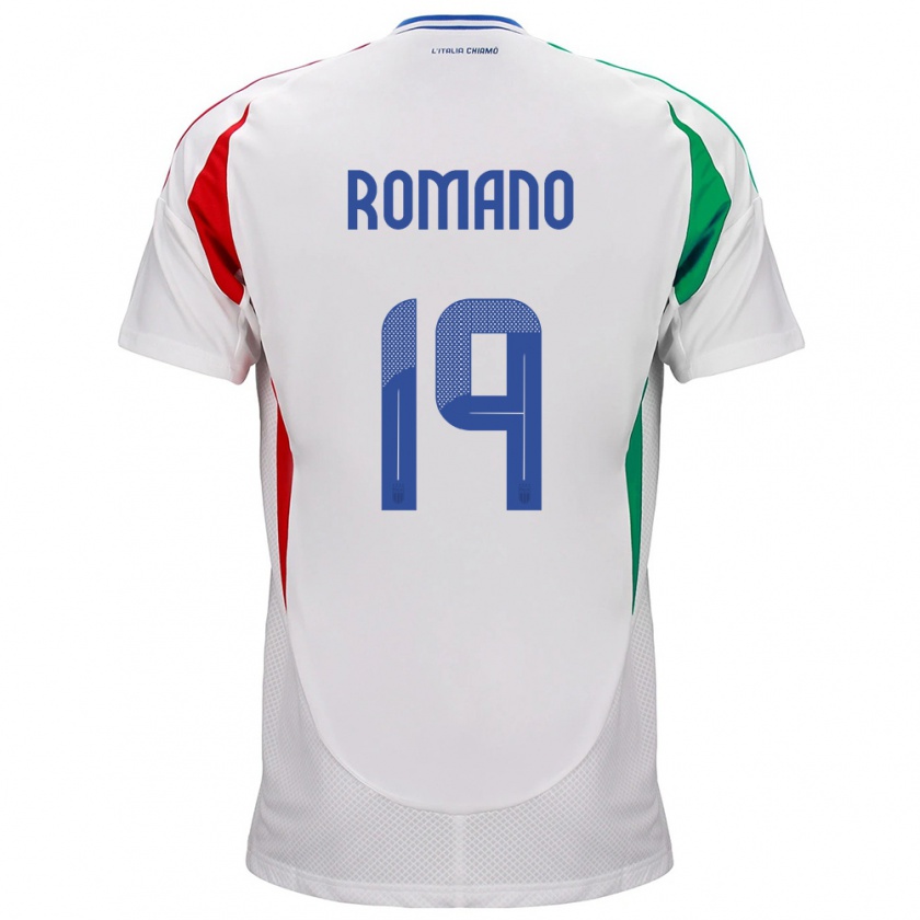 Kandiny Herren Italien Marco Romano #19 Weiß Auswärtstrikot Trikot 24-26 T-Shirt