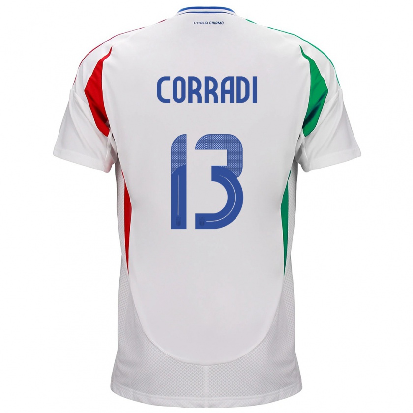 Kandiny Herren Italien Christian Corradi #13 Weiß Auswärtstrikot Trikot 24-26 T-Shirt