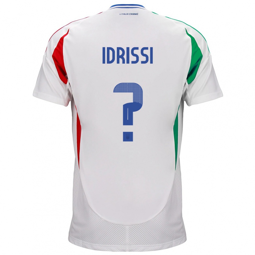 Kandiny Herren Italien Riyad Idrissi #0 Weiß Auswärtstrikot Trikot 24-26 T-Shirt