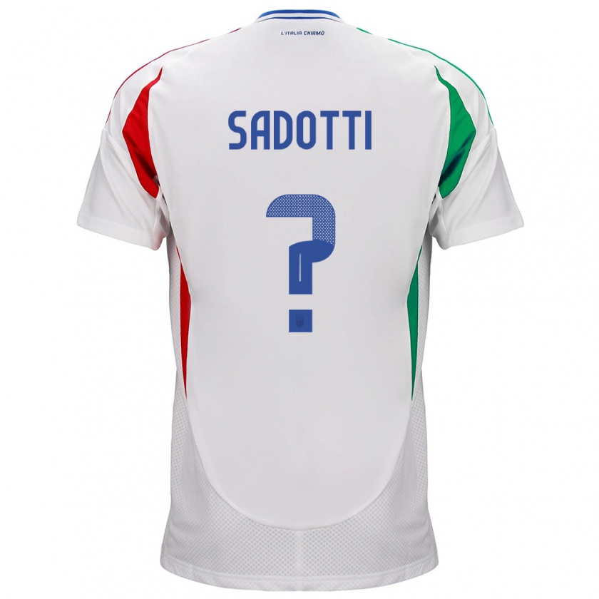 Kandiny Herren Italien Edoardo Sadotti #0 Weiß Auswärtstrikot Trikot 24-26 T-Shirt