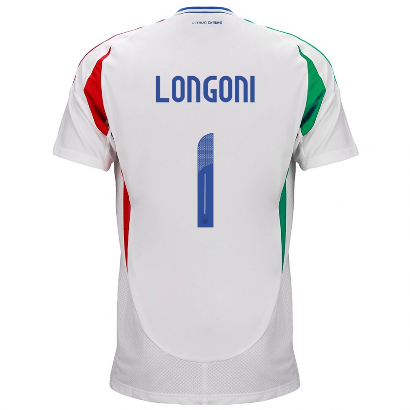 Kandiny Herren Italien Alessandro Longoni #1 Weiß Auswärtstrikot Trikot 24-26 T-Shirt