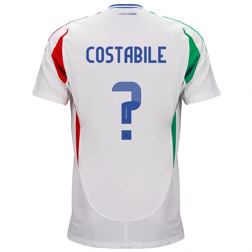 Kandiny Herren Italien Cristian Costabile #0 Weiß Auswärtstrikot Trikot 24-26 T-Shirt