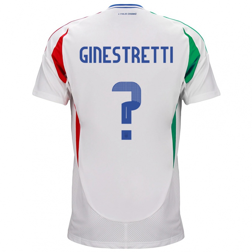 Kandiny Herren Italien Davide Ginestretti #0 Weiß Auswärtstrikot Trikot 24-26 T-Shirt