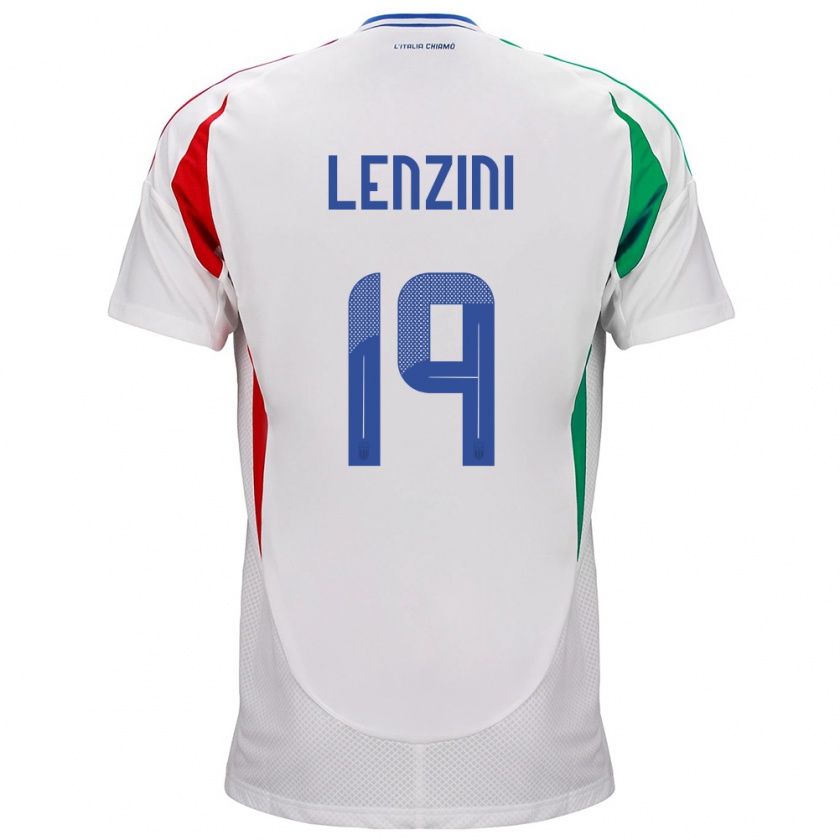 Kandiny Herren Italien Martina Lenzini #19 Weiß Auswärtstrikot Trikot 24-26 T-Shirt