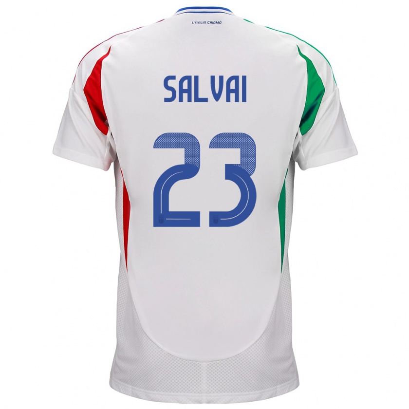 Kandiny Herren Italien Cecilia Salvai #23 Weiß Auswärtstrikot Trikot 24-26 T-Shirt