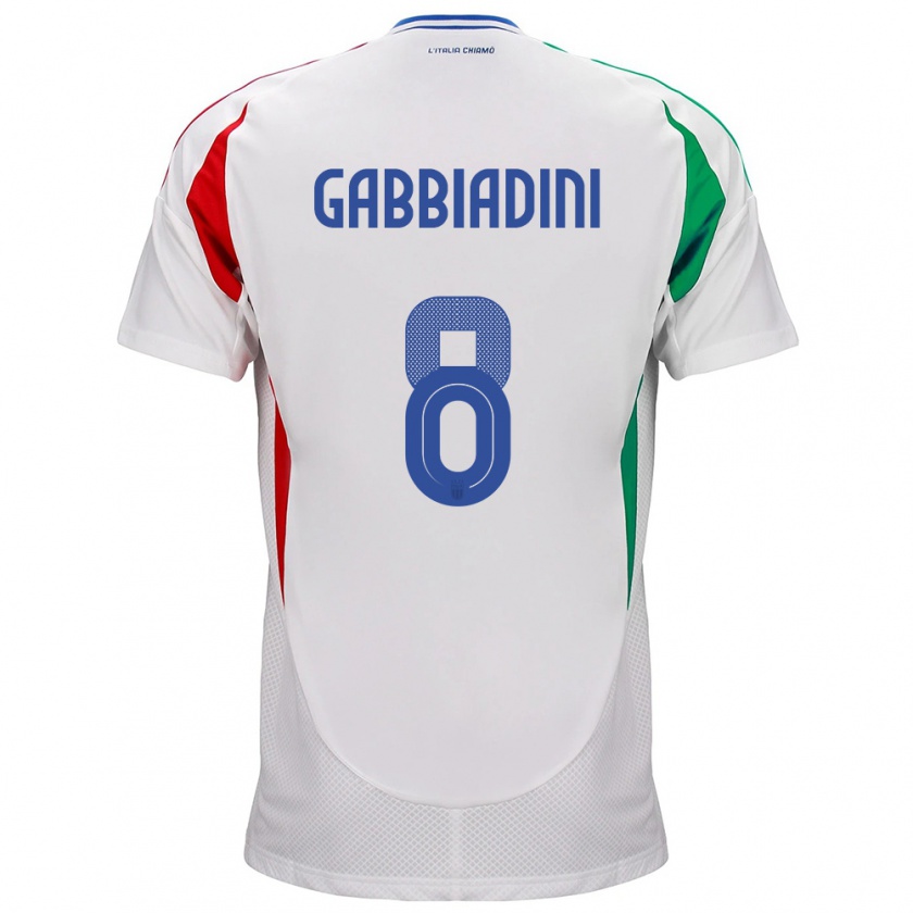 Kandiny Herren Italien Melania Gabbiadini #8 Weiß Auswärtstrikot Trikot 24-26 T-Shirt