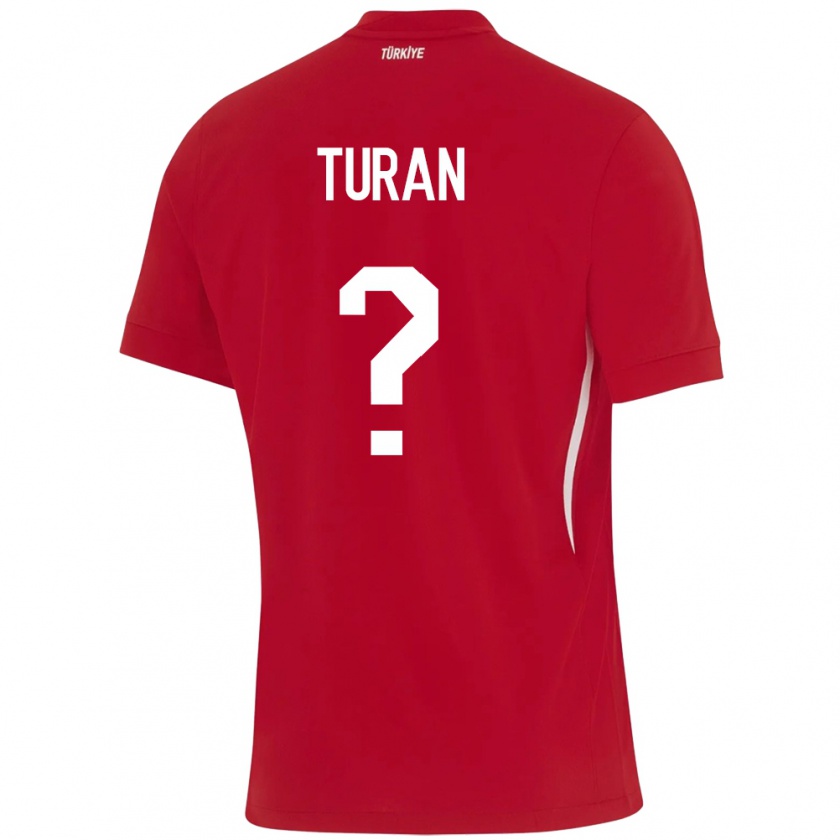 Kandiny Herren Türkei Hasan Turan #0 Rot Auswärtstrikot Trikot 24-26 T-Shirt