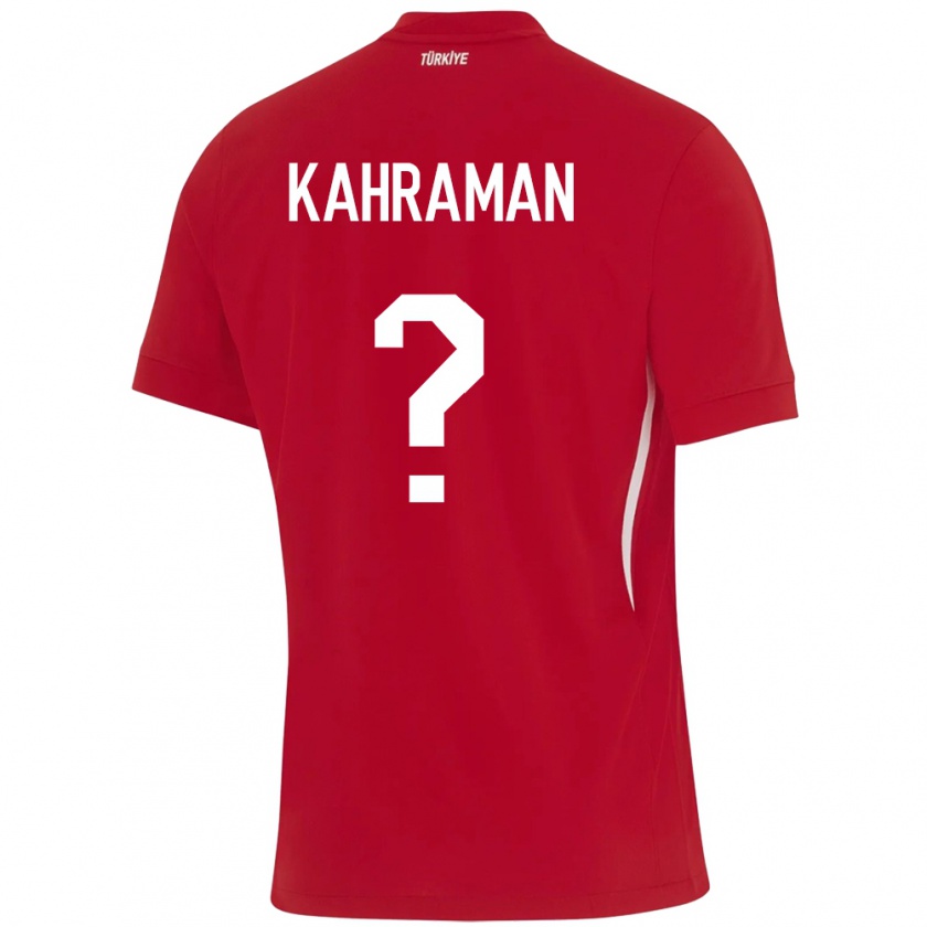 Kandiny Herren Türkei Osman Kahraman #0 Rot Auswärtstrikot Trikot 24-26 T-Shirt