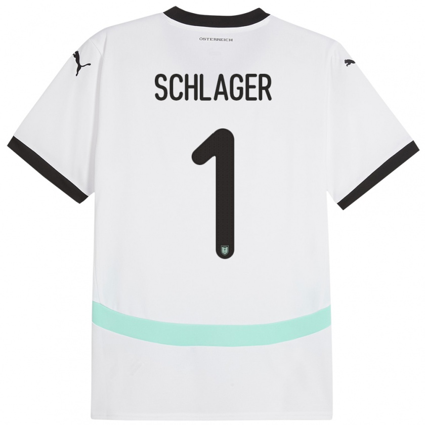 Kandiny Herren Österreich Alexander Schlager #1 Weiß Auswärtstrikot Trikot 24-26 T-Shirt