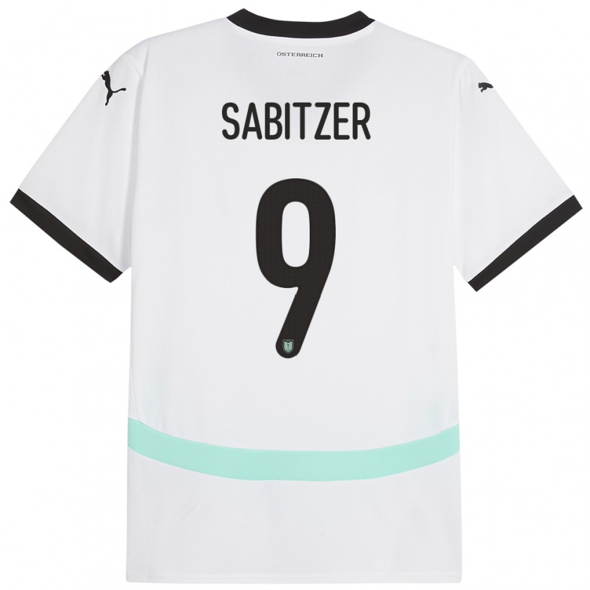 Kandiny Herren Österreich Marcel Sabitzer #9 Weiß Auswärtstrikot Trikot 24-26 T-Shirt