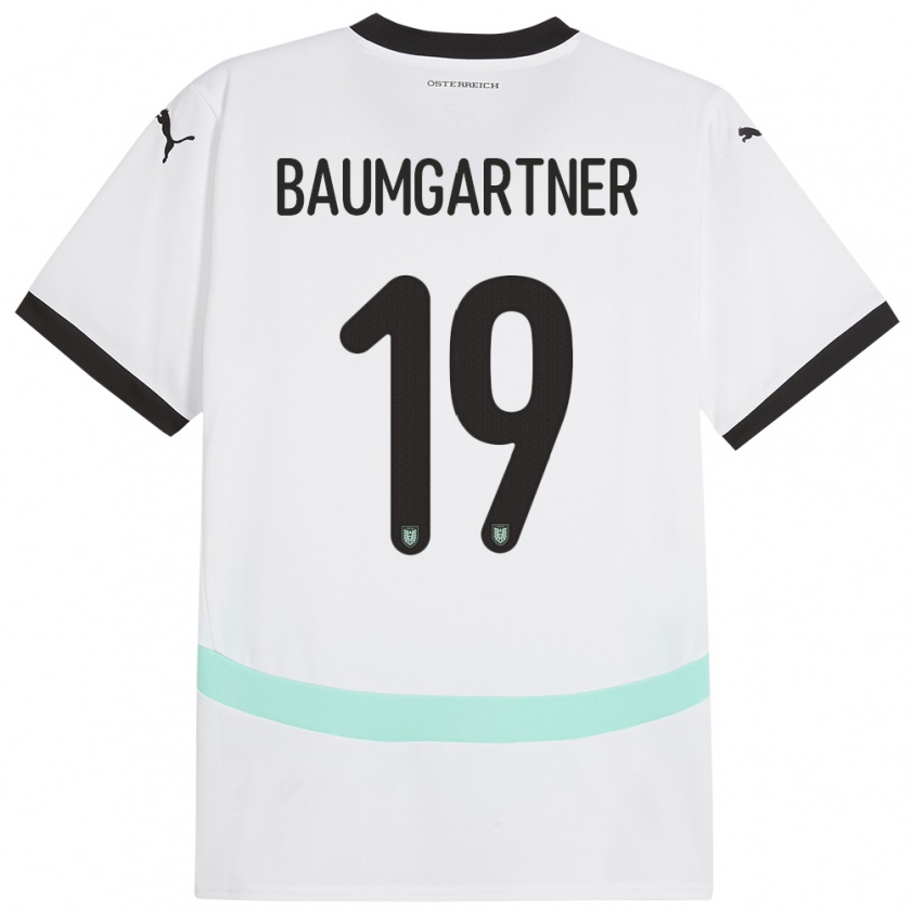 Kandiny Herren Österreich Christoph Baumgartner #19 Weiß Auswärtstrikot Trikot 24-26 T-Shirt