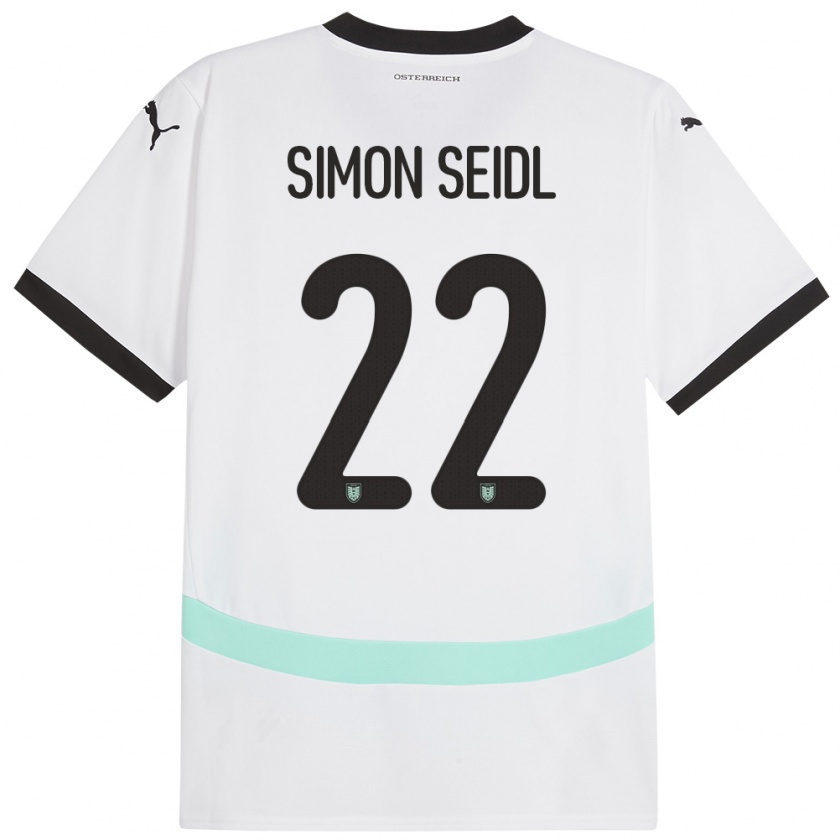 Kandiny Herren Österreich Simon Seidl #22 Weiß Auswärtstrikot Trikot 24-26 T-Shirt