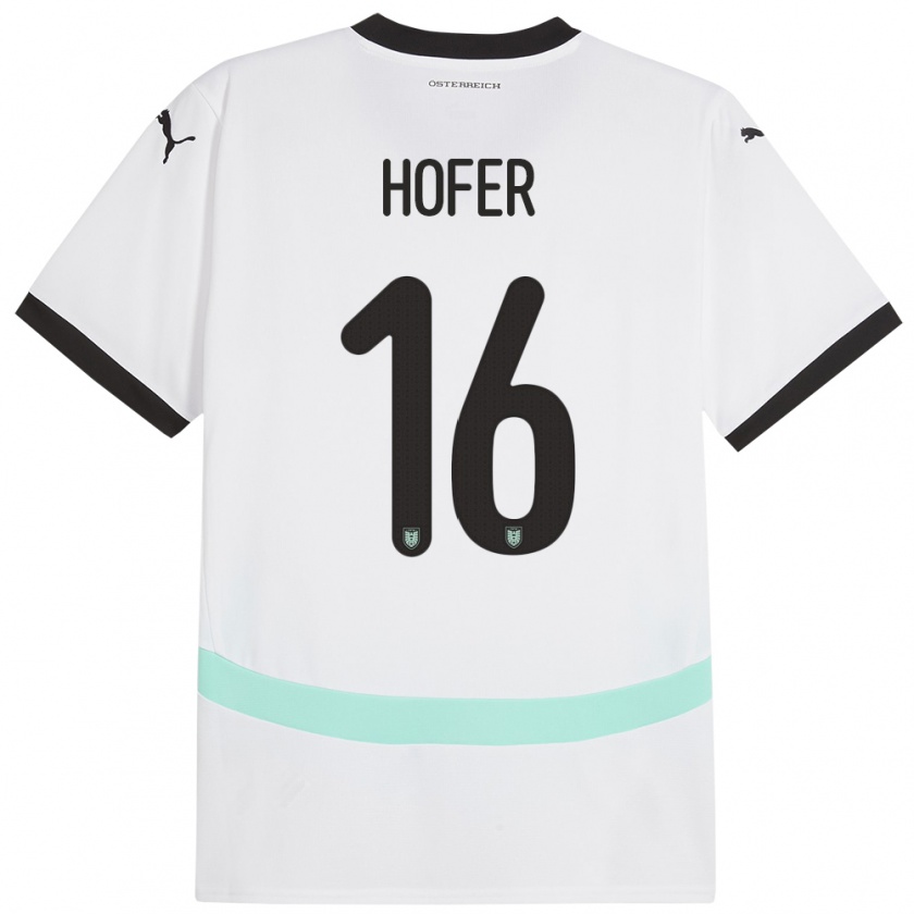 Kandiny Herren Österreich Raphael Hofer #16 Weiß Auswärtstrikot Trikot 24-26 T-Shirt