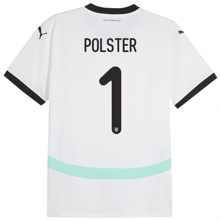 Kandiny Herren Österreich Nikolas Polster #1 Weiß Auswärtstrikot Trikot 24-26 T-Shirt