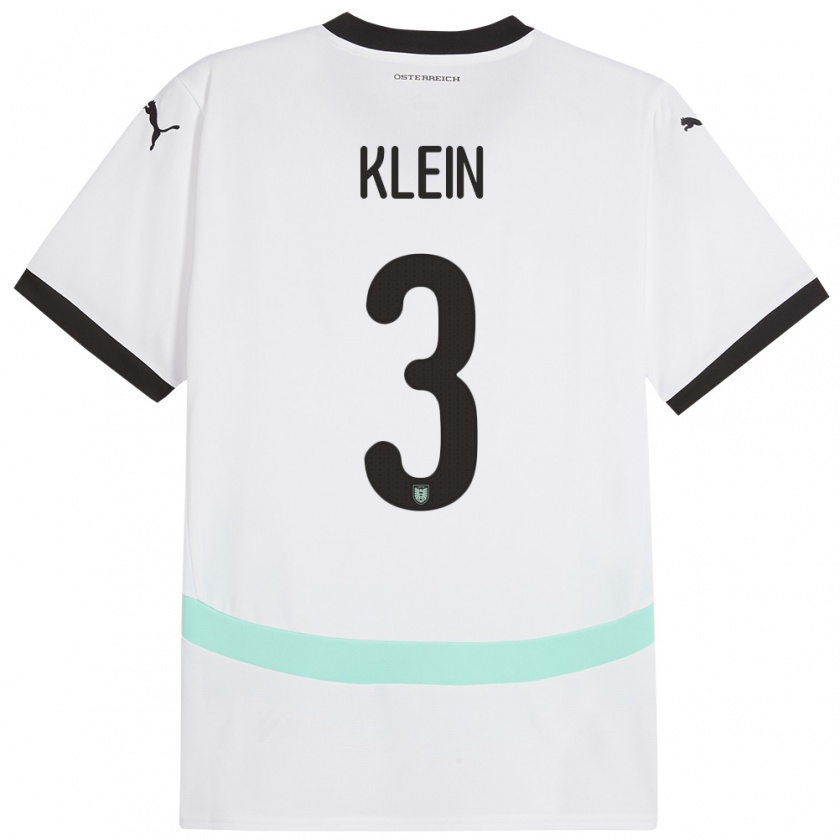 Kandiny Herren Österreich Jennifer Klein #3 Weiß Auswärtstrikot Trikot 24-26 T-Shirt