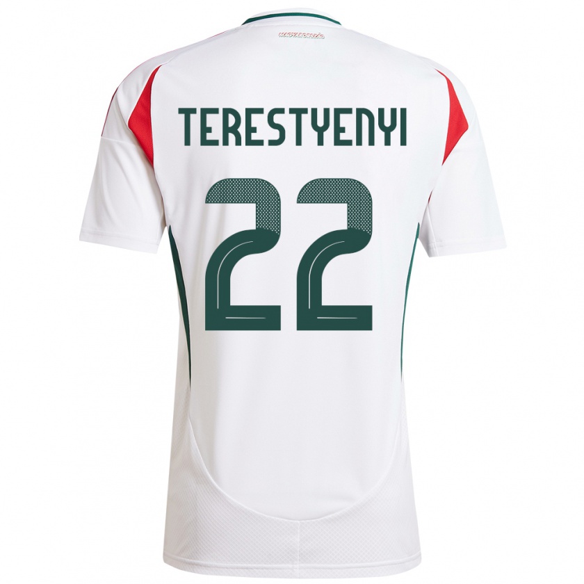 Kandiny Herren Ungarn Anna Terestyényi #22 Weiß Auswärtstrikot Trikot 24-26 T-Shirt