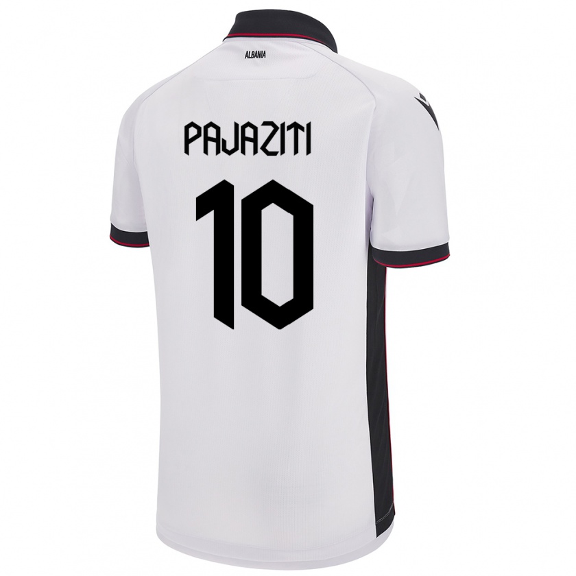 Kandiny Herren Albanien Adrion Pajaziti #10 Weiß Auswärtstrikot Trikot 24-26 T-Shirt