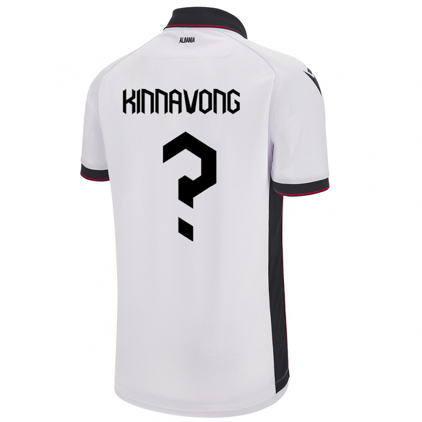 Kandiny Herren Albanien Jordan Kinnavong #0 Weiß Auswärtstrikot Trikot 24-26 T-Shirt