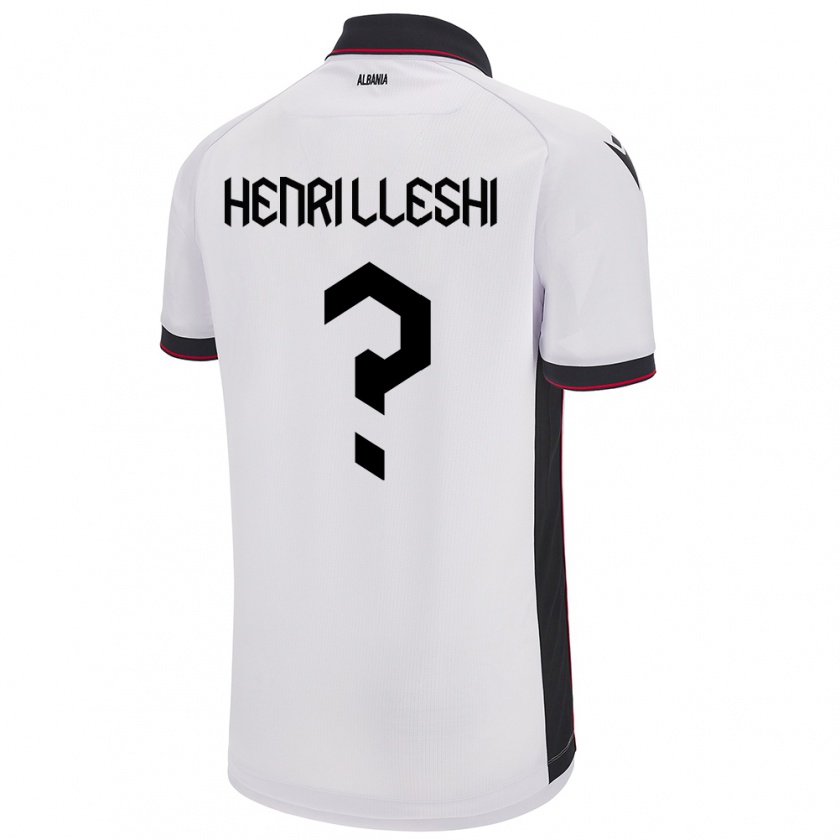 Kandiny Herren Albanien Henri Lleshi #0 Weiß Auswärtstrikot Trikot 24-26 T-Shirt