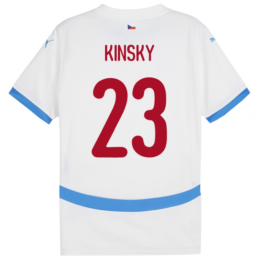 Kandiny Herren Tschechien Antonin Kinsky #23 Weiß Auswärtstrikot Trikot 24-26 T-Shirt