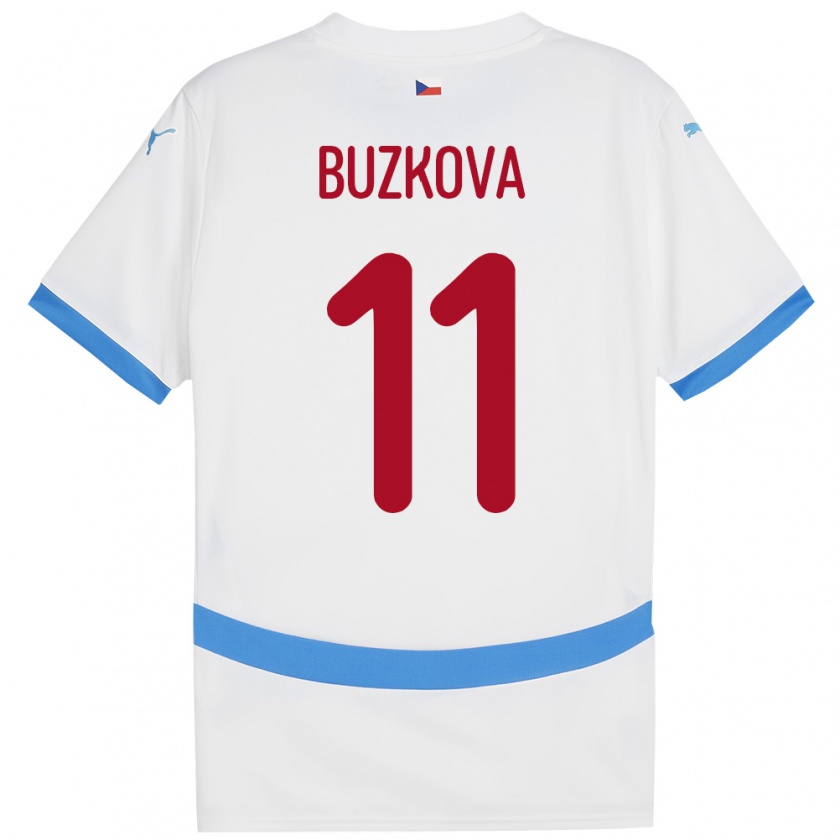 Kandiny Herren Tschechien Kateřina Bužková #11 Weiß Auswärtstrikot Trikot 24-26 T-Shirt