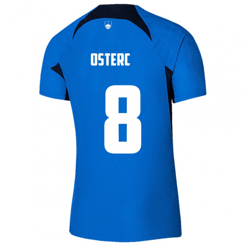 Kandiny Herren Slowenien Niko Osterc #8 Blau Auswärtstrikot Trikot 24-26 T-Shirt