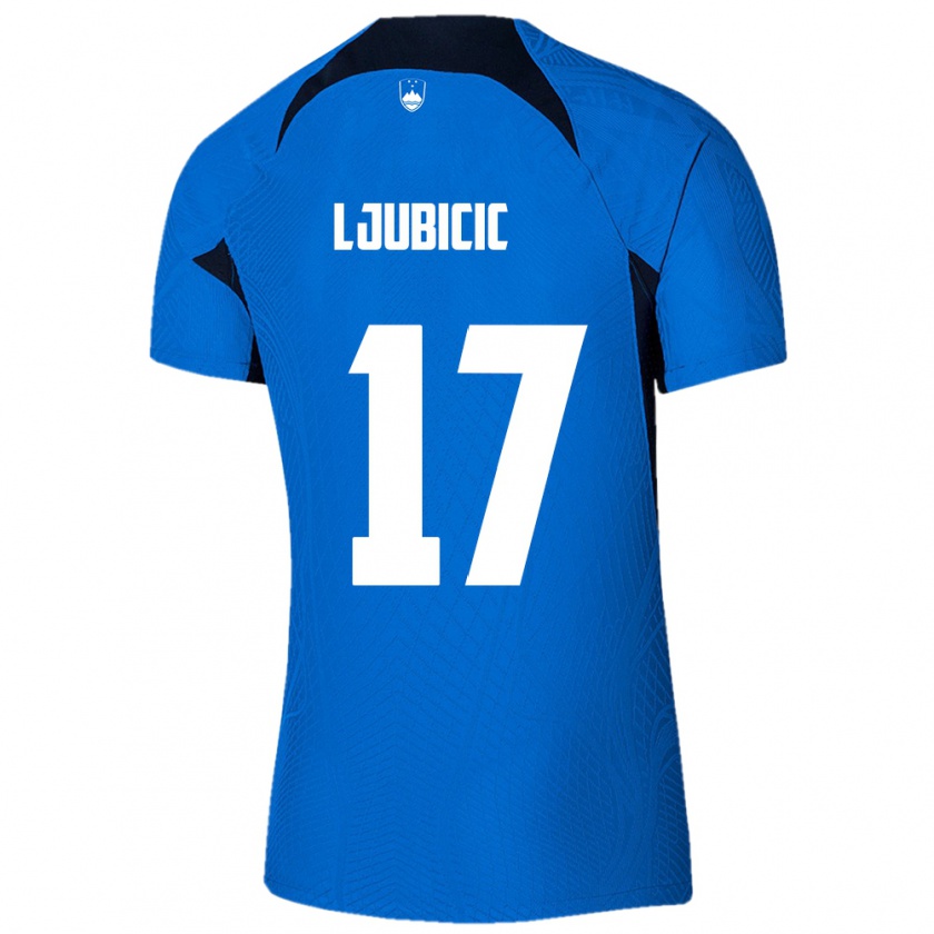 Kandiny Herren Slowenien Egon Ljubicic #17 Blau Auswärtstrikot Trikot 24-26 T-Shirt