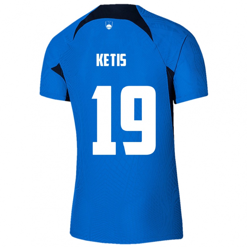 Kandiny Herren Slowenien Sara Ketiš #19 Blau Auswärtstrikot Trikot 24-26 T-Shirt