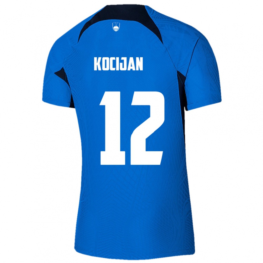 Kandiny Herren Slowenien Iva Kocijan #12 Blau Auswärtstrikot Trikot 24-26 T-Shirt