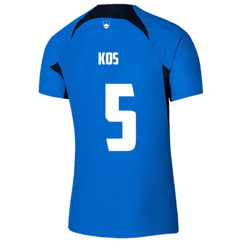 Kandiny Herren Slowenien Evelina Kos #5 Blau Auswärtstrikot Trikot 24-26 T-Shirt